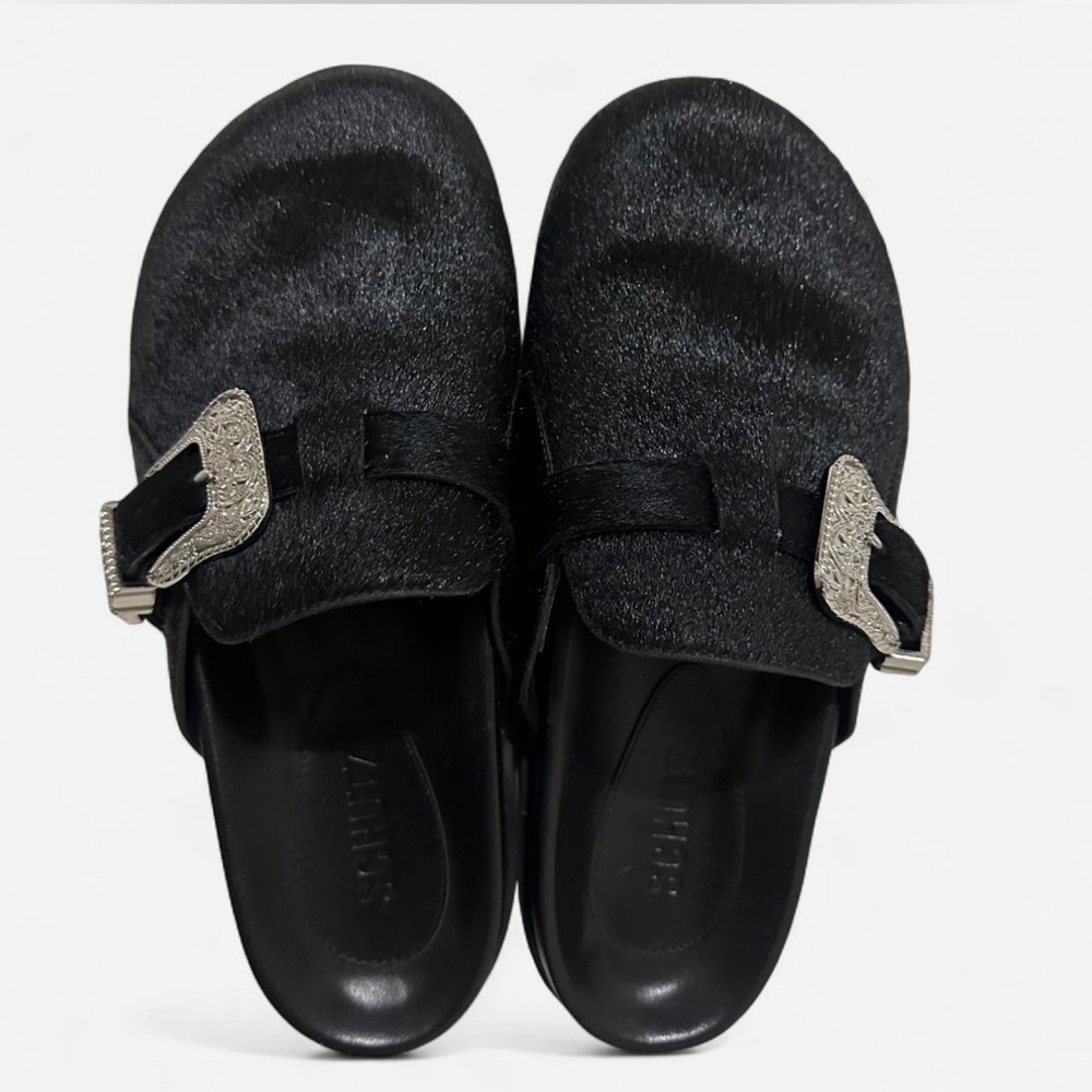 SCHUTZ Grace Calf Hair Clogs